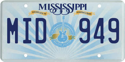 MS license plate MID949