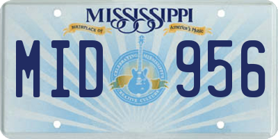 MS license plate MID956