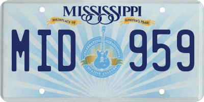 MS license plate MID959