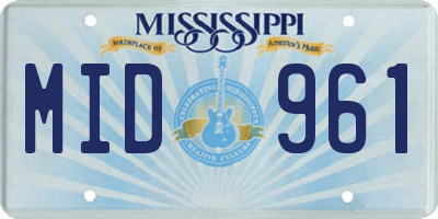 MS license plate MID961