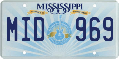 MS license plate MID969