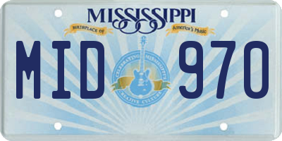 MS license plate MID970