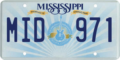 MS license plate MID971
