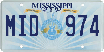 MS license plate MID974