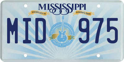MS license plate MID975