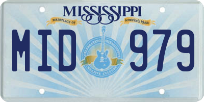 MS license plate MID979