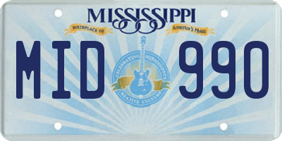 MS license plate MID990