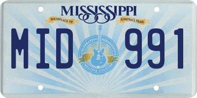 MS license plate MID991