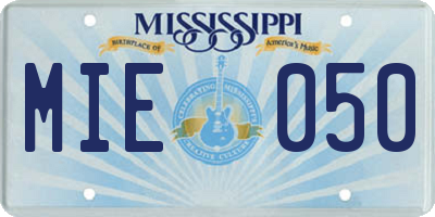 MS license plate MIE050