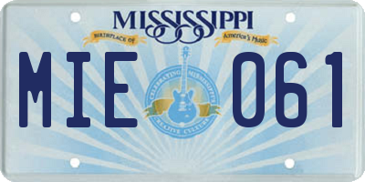 MS license plate MIE061