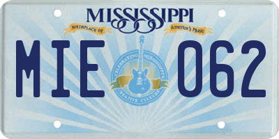 MS license plate MIE062