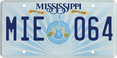 MS license plate MIE064