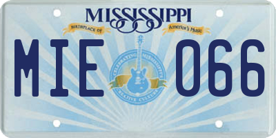 MS license plate MIE066