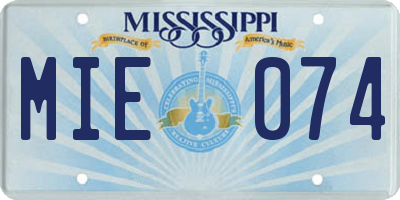MS license plate MIE074