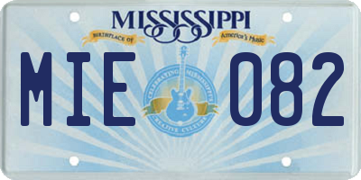 MS license plate MIE082