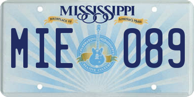 MS license plate MIE089