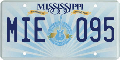 MS license plate MIE095