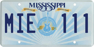 MS license plate MIE111