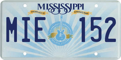 MS license plate MIE152