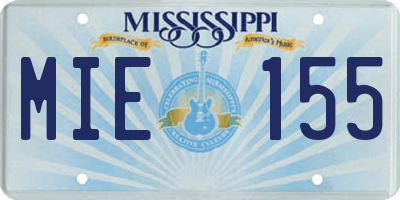 MS license plate MIE155