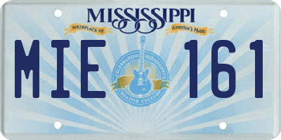 MS license plate MIE161