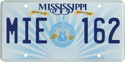 MS license plate MIE162