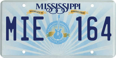 MS license plate MIE164