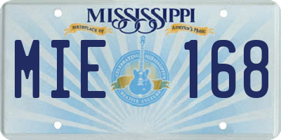 MS license plate MIE168