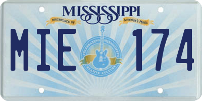MS license plate MIE174