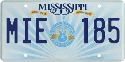 MS license plate MIE185