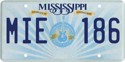MS license plate MIE186