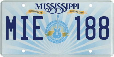 MS license plate MIE188