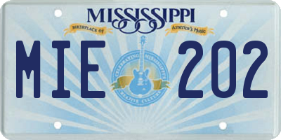 MS license plate MIE202
