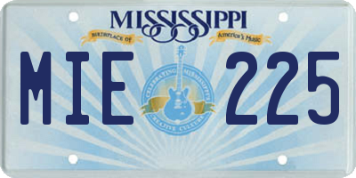MS license plate MIE225