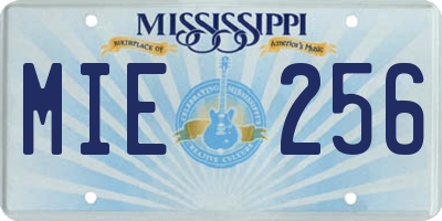 MS license plate MIE256