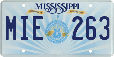 MS license plate MIE263