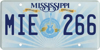 MS license plate MIE266