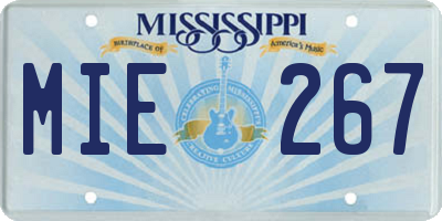 MS license plate MIE267