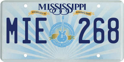 MS license plate MIE268
