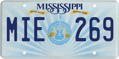 MS license plate MIE269