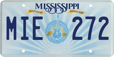 MS license plate MIE272