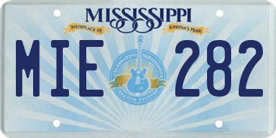 MS license plate MIE282