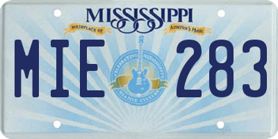 MS license plate MIE283