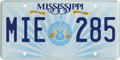 MS license plate MIE285