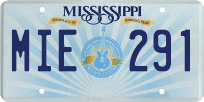 MS license plate MIE291