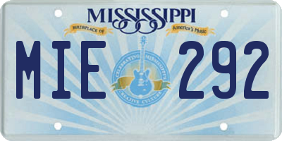 MS license plate MIE292