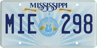 MS license plate MIE298