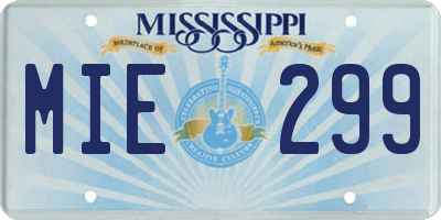 MS license plate MIE299