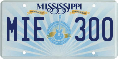 MS license plate MIE300