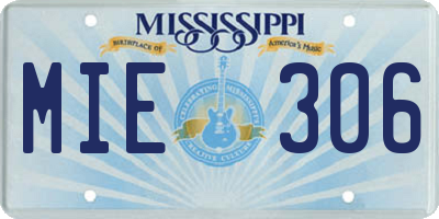 MS license plate MIE306